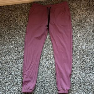 Muted Mulberry Peak Zipper Joggers, Size Small.